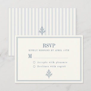 Mariage Champêtre Français RSVP à rayures bleu pou