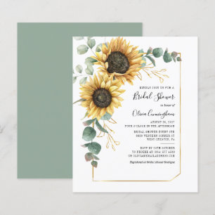 Mariage Champêtre Tournesol Géométrique Script