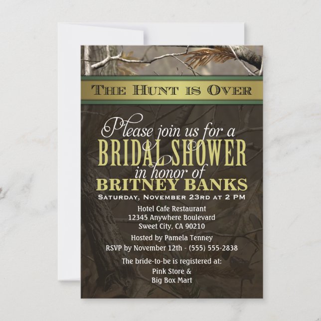 Mariage Chasse Camo Bridal Shower Invitations (Devant)