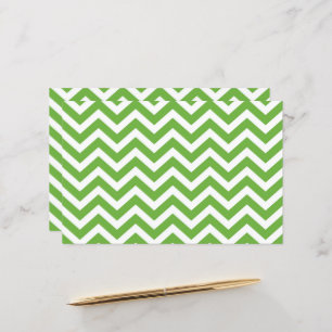 Mariage Chevron vert printemps et blanc Cardstock