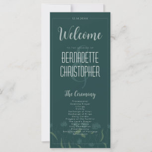 Mariage Chic Moderne Élégant Vert Émeraude Simple
