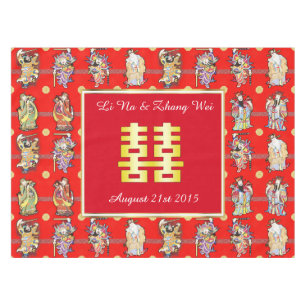 mariage chinois bonne chance nappe