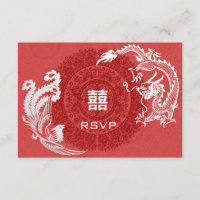 Mariage chinois Dragon-Phoenix moderne RSVP