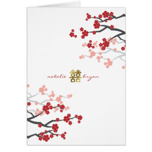 Mariage chinois Red Sakura Gold Double Happy