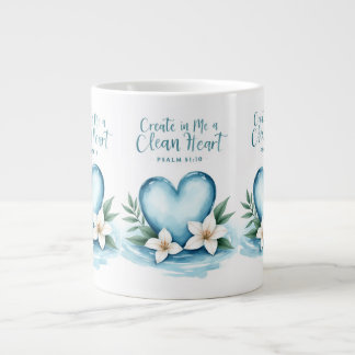 Mariage chrétien Psaume 51 Aquarelle Coeur Mug