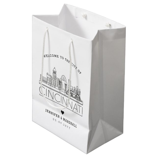 Mariage Cincinnati | Sac cadeau moyen (Devant Angle)