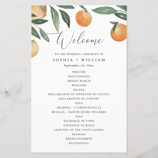 Mariage Citron d'Été | Programme Méditerranéen (Devant)