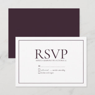 Mariage classique à la prune formelle RSVP