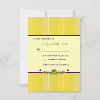 Mariage classique Art Nouveau jaune et violet RSVP