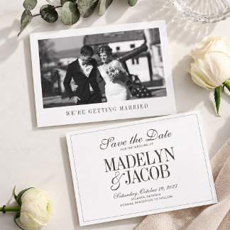 Mariage Classique Brun Save the Date