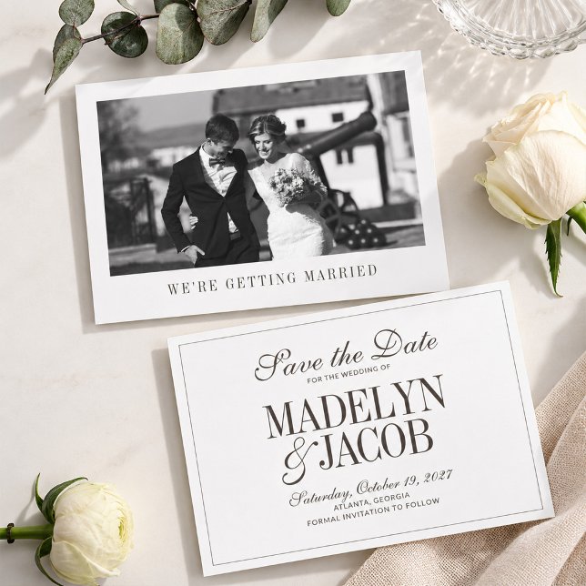 Mariage Classique Brun Save the Date (Créateur téléchargé)
