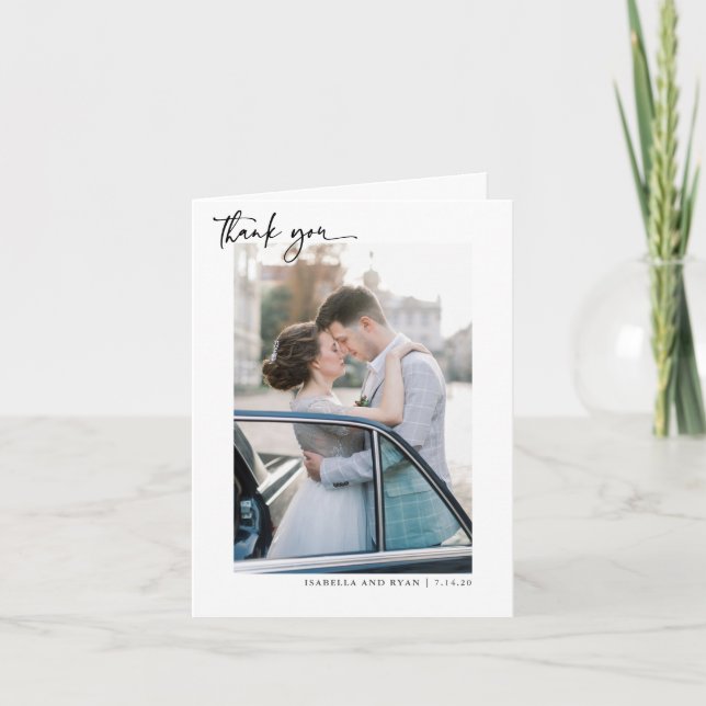 Mariage classique Carte de remerciements photo (Devant)
