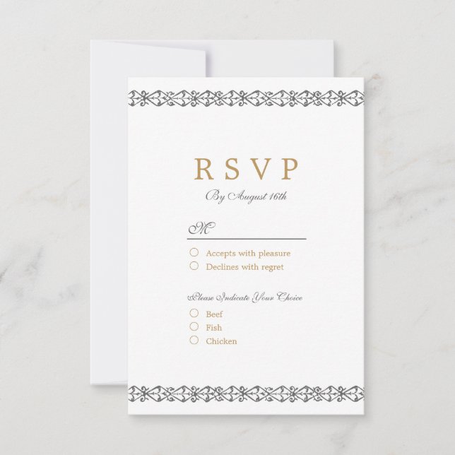 Mariage classique classique élégant RSVP (Devant)