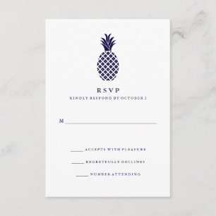 Mariage classique d'ananas de la marine RSVP