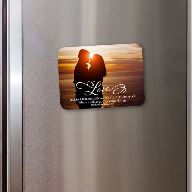 Mariage classique Enregistrer la date Photo Love (Wedding Save the Date Photo Magnet.)