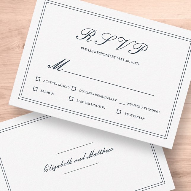 Mariage classique et simple élégant RSVP (Créateur téléchargé)