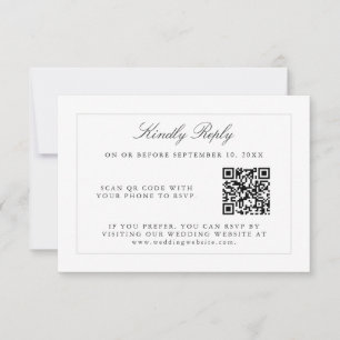 Mariage classique simple élégance RSVP avec code Q