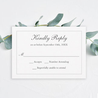 Mariage classique simple élégant RSVP