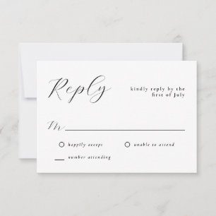Mariage classique simple et élégant RSVP