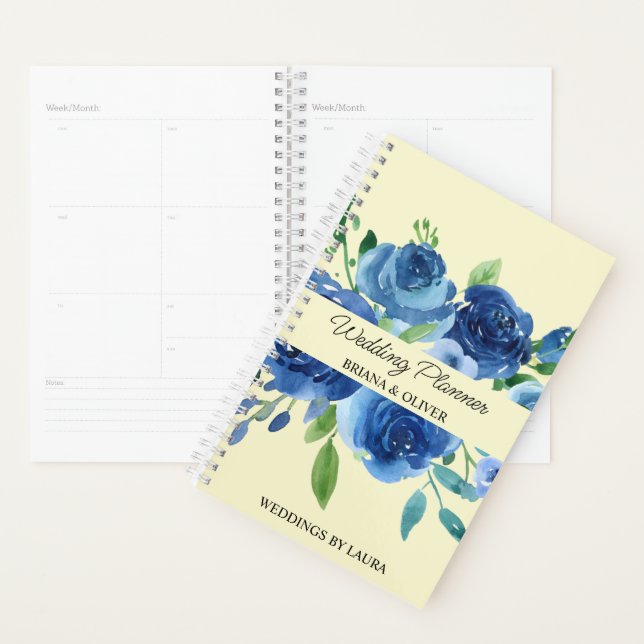 Mariage client Floral moderne bleu marine (Devant avec enveloppe)