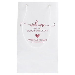 Mariage Coeur mignon Bienvenue Hôtel Petit Sac Cad
