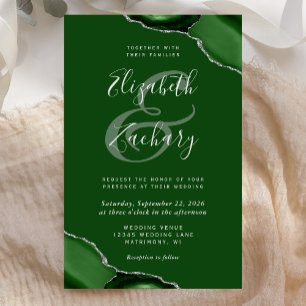 Mariage Coins de Budget Vert Argent Agate
