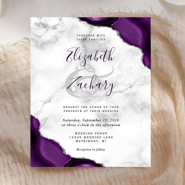 Mariage Coins de Marbre Agate Violet Budget (Créateur téléchargé)