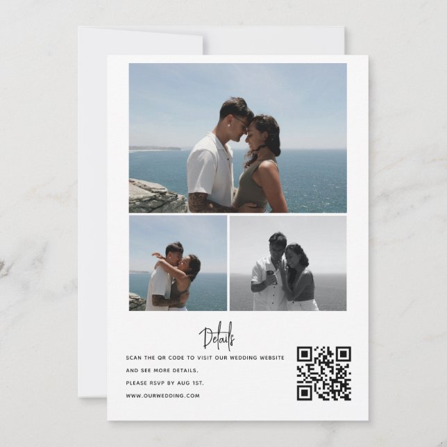 Mariage Collage Photo | Invitations Code Qr (Dos)