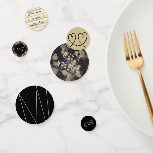 Mariage Confetti nuances d'or et de noir (Groupe)