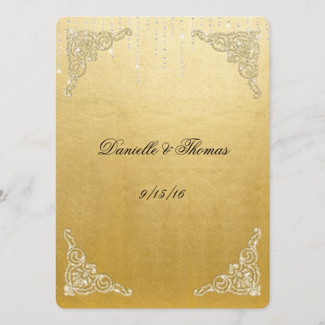 Mariage Conseils Commentaire Carte Gold Foil Parti (Devant)