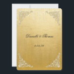 Mariage Conseils Commentaire Carte Gold Foil Parti<br><div class="desc">Commentaire amusant,  cartes de conseils pour vos invités. Papier à feuille d'or,  parties scintillant et étincelles. Joli,  faux coins de filigre doré avec des étoiles scintillantes. Personnalisez le texte à n'importe quelle question idiote,  amusante ou commentaires que vous voulez.</div>