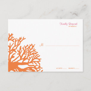 Mariage corail tropical orange et rose rsvp
