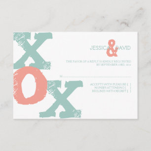 Mariage Coral et Mint XOX RSVP