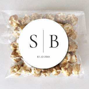 Mariage Couple Initial Sticker Mariage Faveur Étiq
