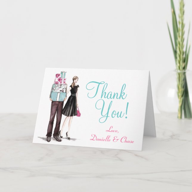 Mariage Couples Son & Ses Douche Merci Cartes (Devant)