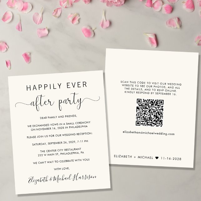 Mariage Cream QR Code Happy Jamais après la fête (Créateur téléchargé)