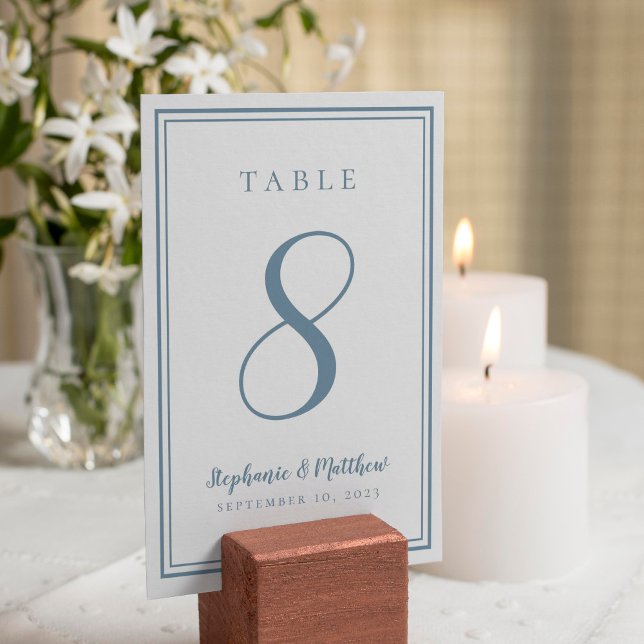 Mariage customisé Numéro de table Dusty Blue (Créateur téléchargé)