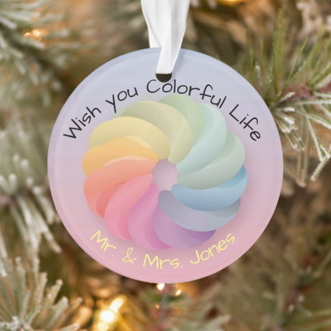 Mariage customisé Souhaitez douce cadeau coloré (Arbre)