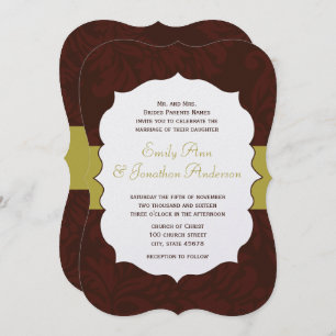 Mariage damassé Invitation de la Bourgogne moderne