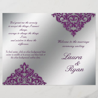 Mariage damassé Programme Flyer Parties scintillan