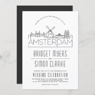 Mariage d'Amsterdam   Invitation Skyline