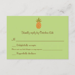 Mariage d'ananas bilingue RSVP à deux côtés