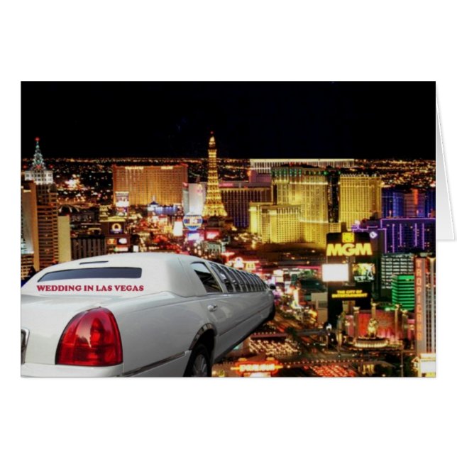 MARIAGE DANS LAS VEGAS LIMO Card (Devant horizontal)
