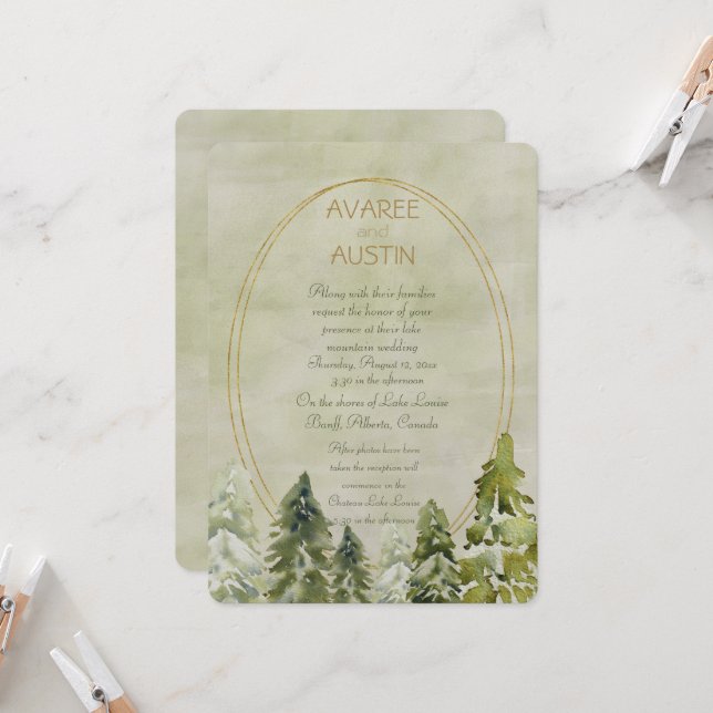 Mariage dans les pins Vert et Or (Devant/Arrière en situation)