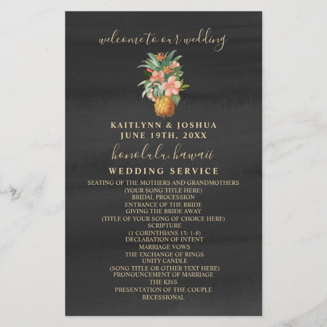 Mariage d'aquarelle ananas (Devant)