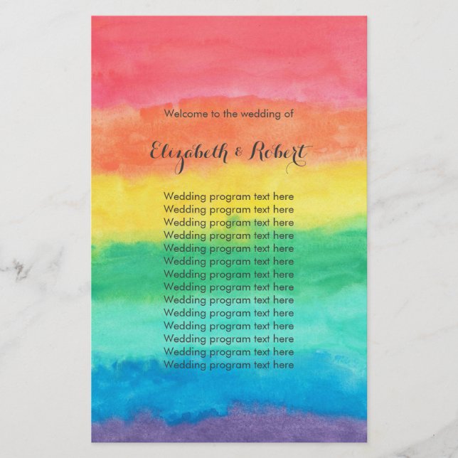 Mariage d'aquarelle arc-en-ciel (Devant)