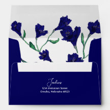 Mariage d'aquarelle bleu marine