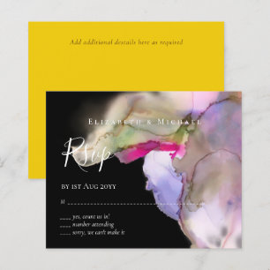 MARIAGE d'aquarelle BUDGET Abstrait pourpre rsvp