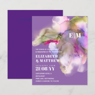 MARIAGE d'aquarelle BUDGET Abstrait violet gris