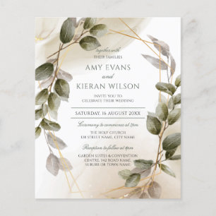 Mariage d'aquarelle couleur or vert brillant budge